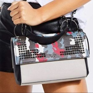 Guess Gabi Camo Top Handle Studded Purse